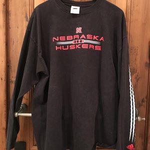 vintage style huskers adidas long sleeve t